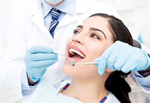 Lady having a teeth whitening treatment